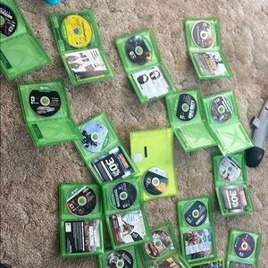 Xbox 360 Game Set with Green Cases